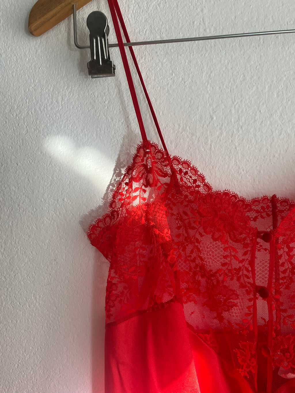 Vintage 1990s Red Lace Romper - Lejaby French Lingerie Playsuit