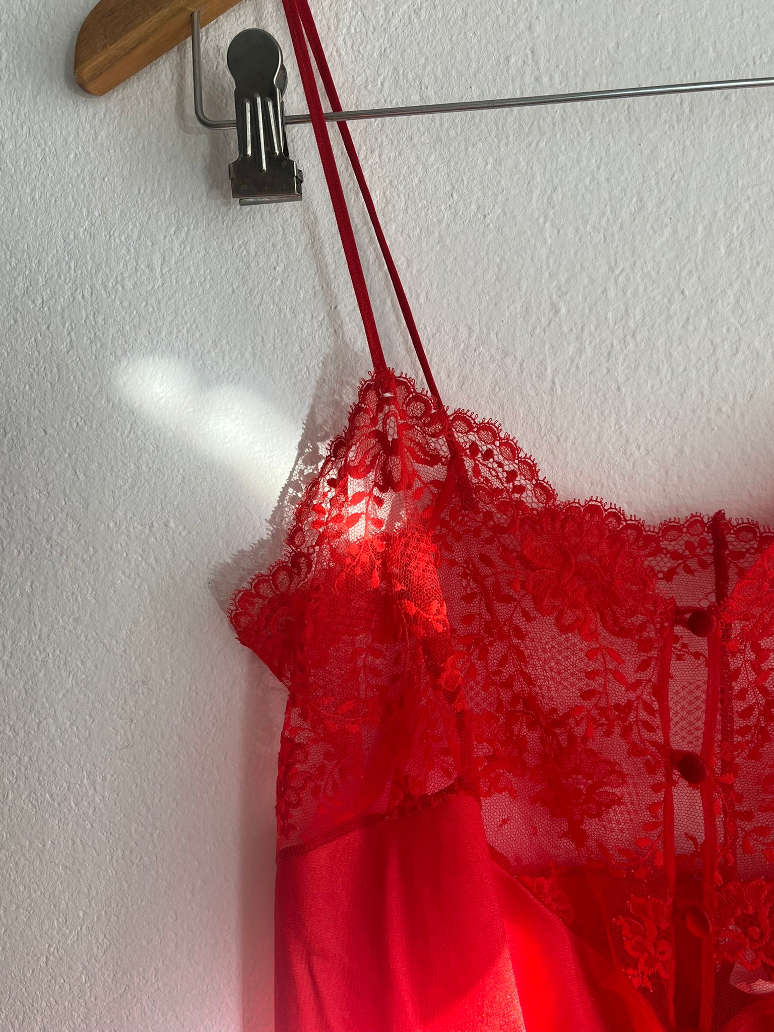 Vintage 1990s Red Lace Romper - Lejaby French Lingerie Playsuit