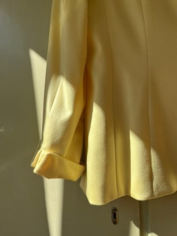 RARE Vintage 1990s Escada Cashmere Oversized Blazer in Pastel Yellow
