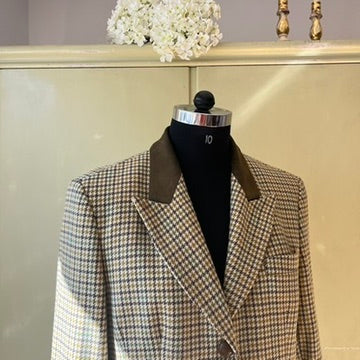 Vintage 1990s Houndstooth Pure Wool Blazer