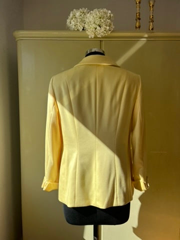 RARE Vintage 1990s Escada Cashmere Oversized Blazer in Pastel Yellow