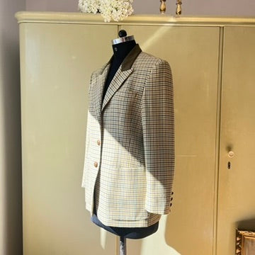 Vintage 1990s Houndstooth Pure Wool Blazer