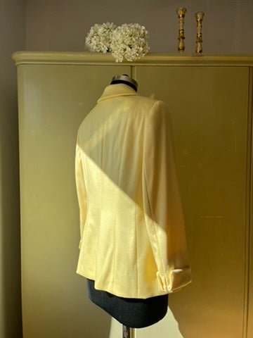 RARE Vintage 1990s Escada Cashmere Oversized Blazer in Pastel Yellow