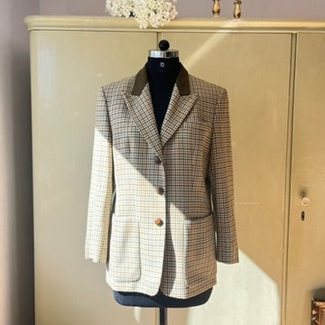 Vintage 1990s Houndstooth Pure Wool Blazer