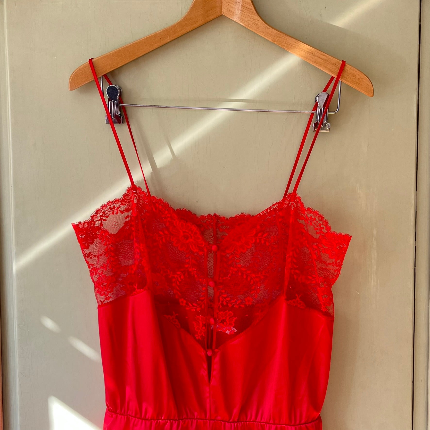 Vintage 1990s Red Lace Romper - Lejaby French Lingerie Playsuit